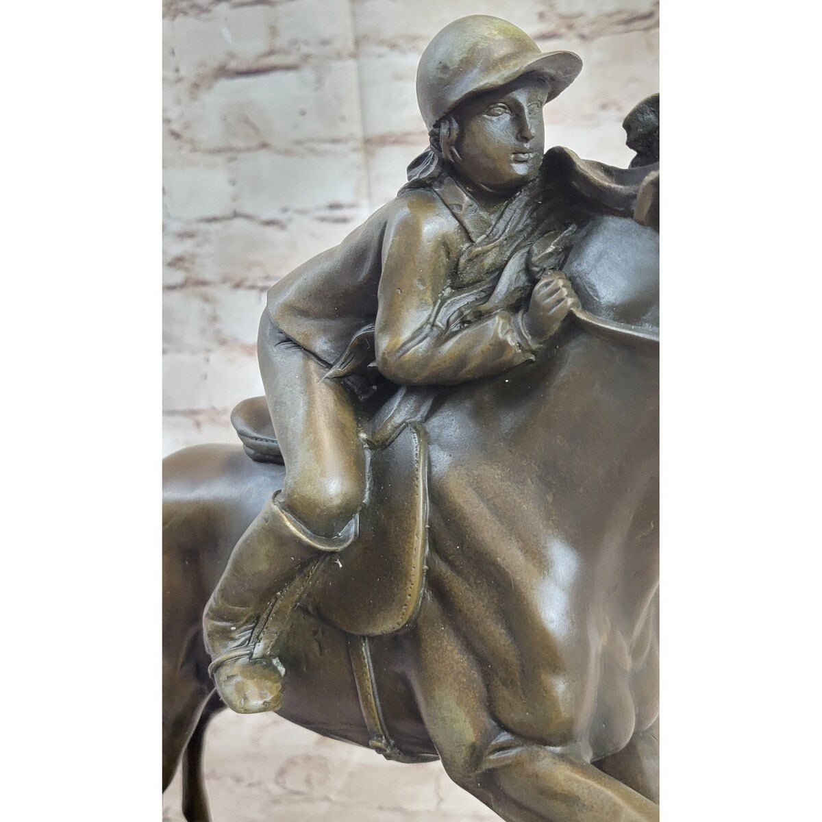 Jockey Equestrian Horse Race Bronze Sculpture Statue Figure Original Signed Art