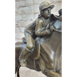 Jockey Equestrian Horse Race Bronze Sculpture Statue Figure Original Signed Art
