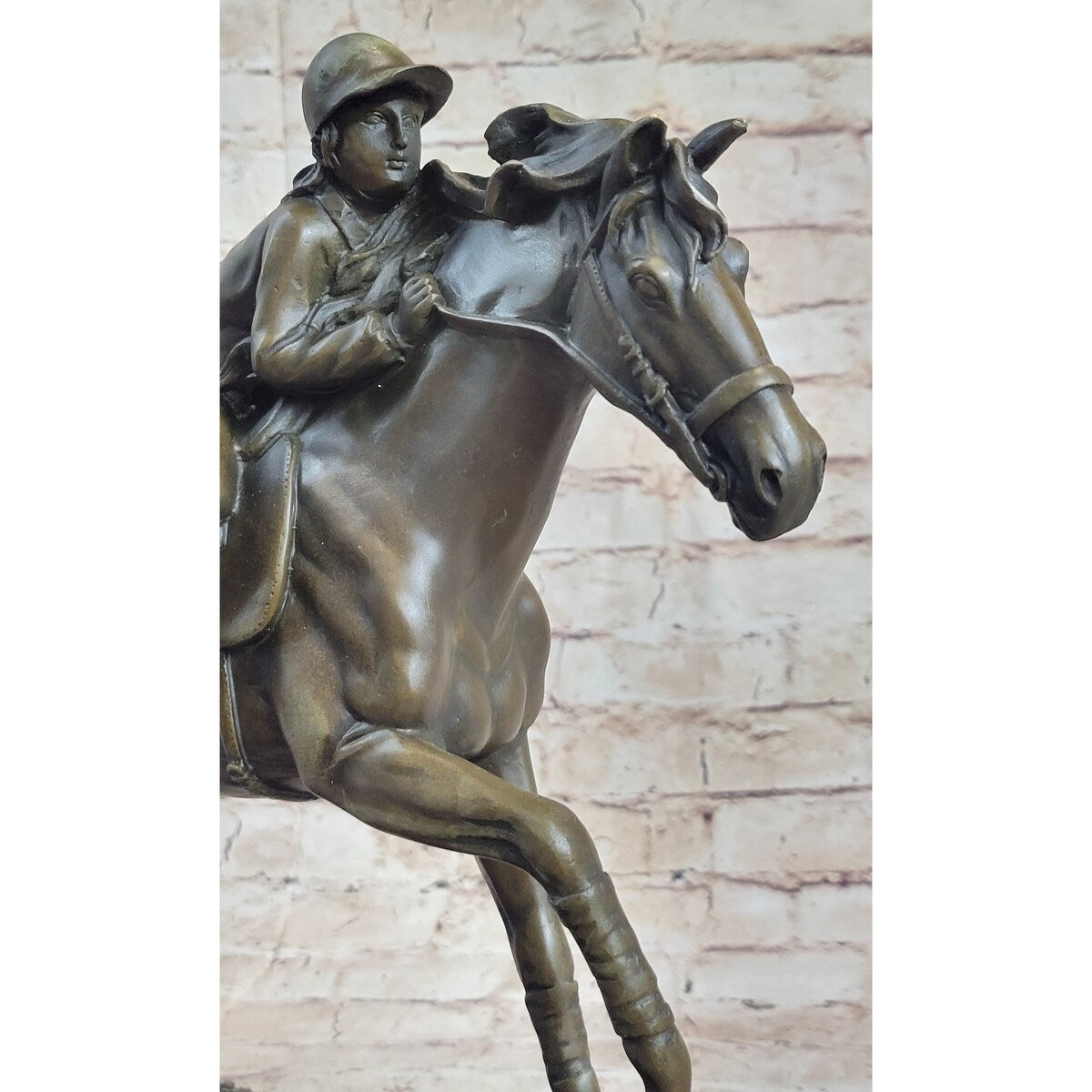Jockey Equestrian Horse Race Bronze Sculpture Statue Figure Original Signed Art