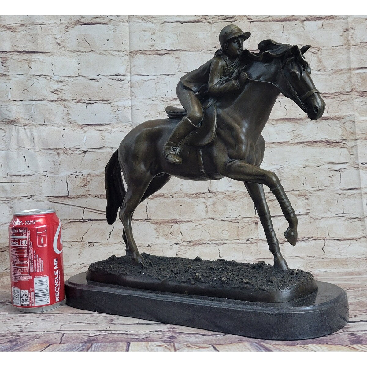Jockey Equestrian Horse Race Bronze Sculpture Statue Figure Original Signed Art