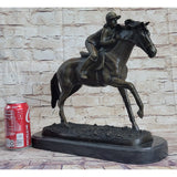 Jockey Equestrian Horse Race Bronze Sculpture Statue Figure Original Signed Art
