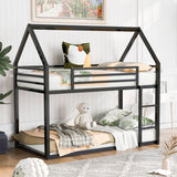 Jodi Twin over Twin House Bunk Bed with Built-in Ladder