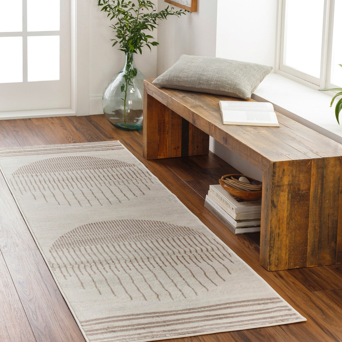 Livabliss Joel Mod Black/Ivory Ombre Geometric Striped Area Rug