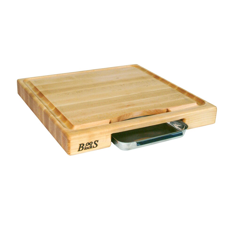 John Boos PM18180225-P 18x18x2.25 Cutting Board With Drip Pan
