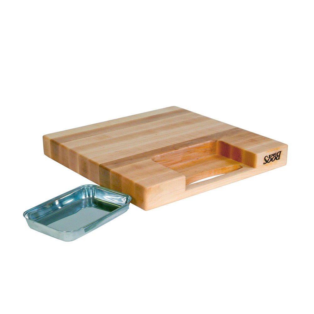 John Boos PM18180225-P 18x18x2.25 Cutting Board With Drip Pan