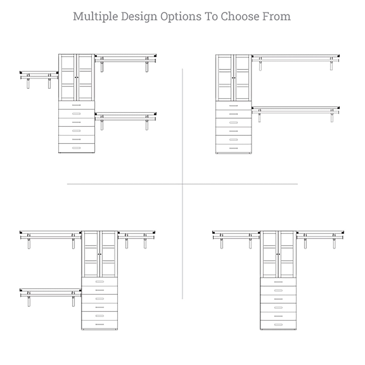 John Louis Home Solid Wood Reach-In Closet System with 6-Drawers and Doors Honey Maple