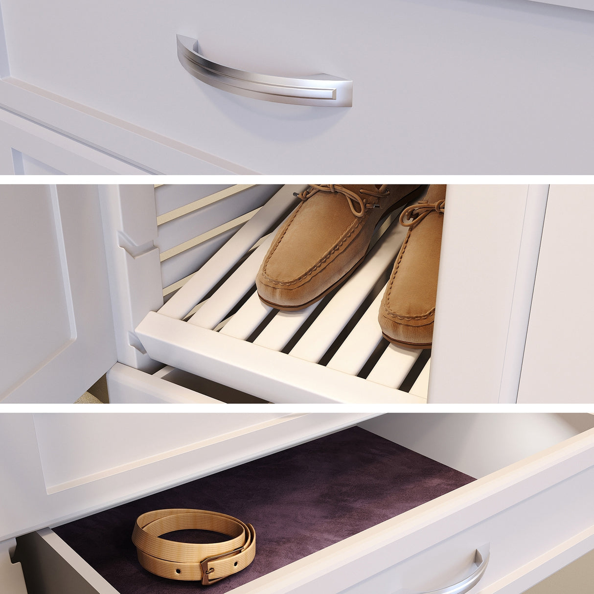 John Louis Home Solid Wood reach-In Closet System with 5-Drawers and Solid Shaker Doors White
