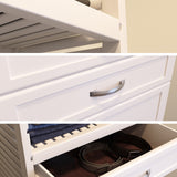 John Louis Home Solid Wood reach-In Closet System with 5-Drawers and Solid Shaker Doors White