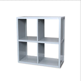 John Louis Home Solid Wood 4 Cube Storage Organizer Grey