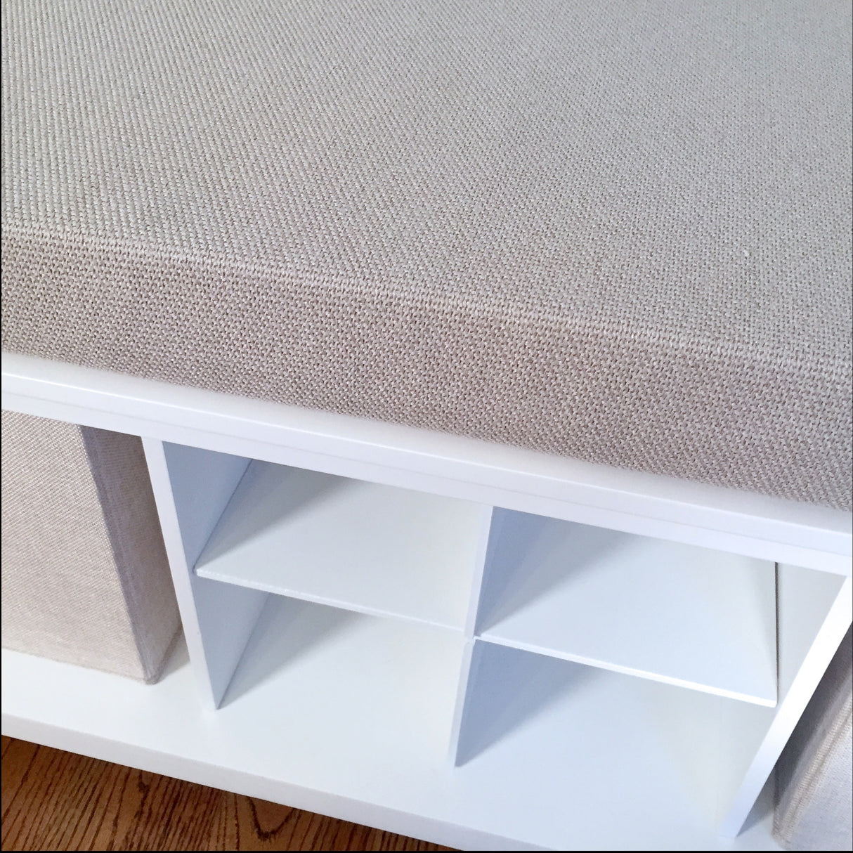John Louis Home Solid Wood Entryway Bench with 4 Shoe Cubbies White