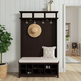 John Louis Home Solid Wood Hall Tree with Shoe Storage