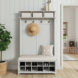 John Louis Home Solid Wood Hall Tree with Shoe Storage