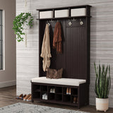 John Louis Home Solid Wood Hall Tree with Shoe Storage