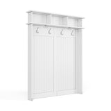 John Louis Home Solid Wood Hall Tree with Shoe and 2 Bin Storage