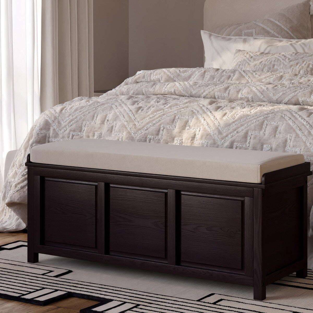 John Louis Home Solid Wood Open Top Storage Bench