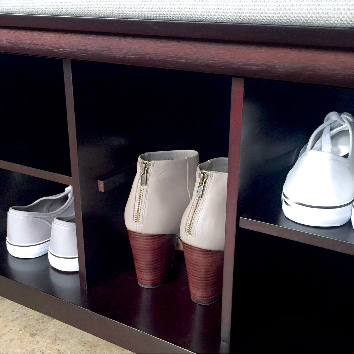 John Louis Home Solid Wood Shoe Storage Bench Espresso
