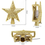 Lighted Gold Glitter Star Tree Topper with Rotating Magic Star Projector