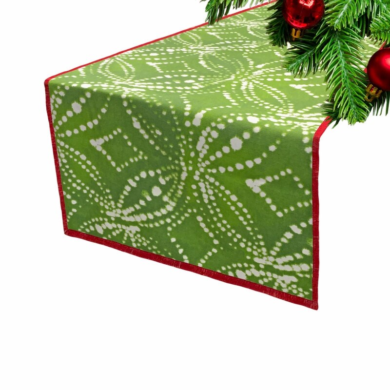 Joita Christmas Dining Set of 6, Cotton Table Napkins and Table Runner for Christmas Table Decor, RIGEL/RIBBONS