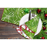 Joita Christmas Dining Set of 6, Cotton Table Napkins and Table Runner for Christmas Table Decor, RIGEL/RIBBONS