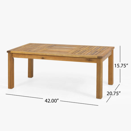 Joliet Acacia Wood and Wicker Outdoor Loveseat and Coffee Table Set by Christopher Knight Home