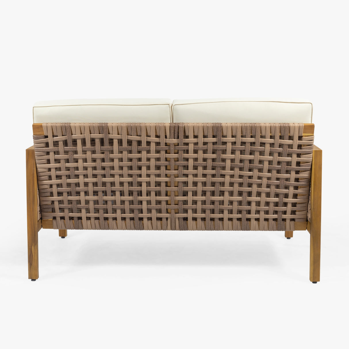 Joliet Acacia Wood and Wicker Outdoor Loveseat and Coffee Table Set by Christopher Knight Home