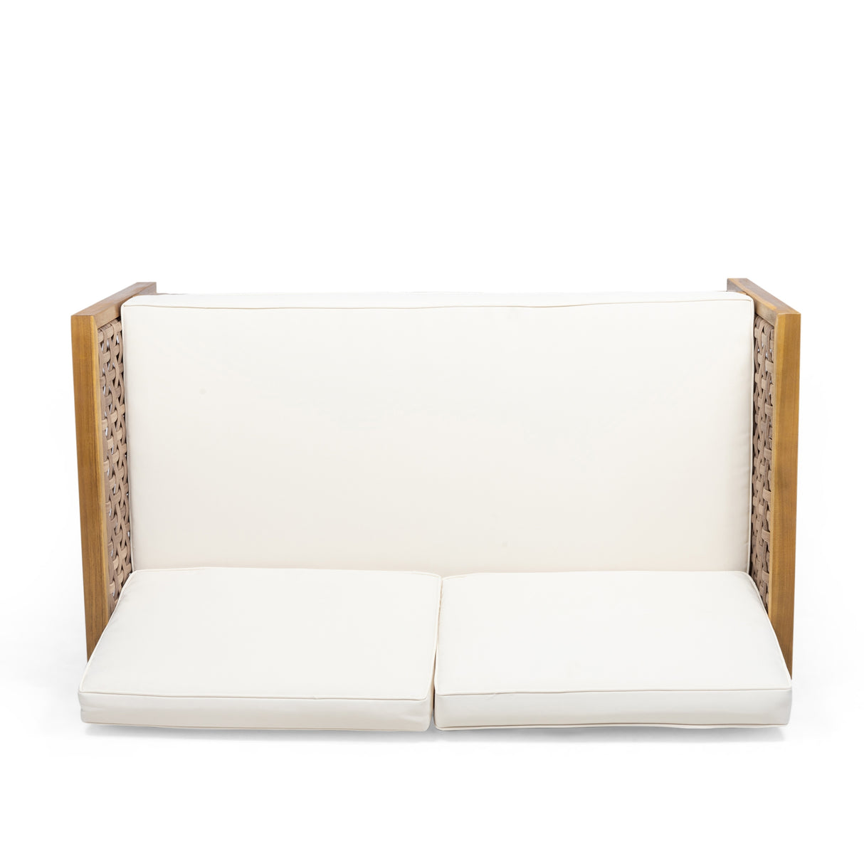 Joliet Acacia Wood and Wicker Outdoor Loveseat and Coffee Table Set by Christopher Knight Home