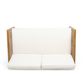 Joliet Acacia Wood and Wicker Outdoor Loveseat and Coffee Table Set by Christopher Knight Home