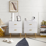 Jonah Contemporary Adjustable Legs Wood 2-Drawer Nightstand Set of 2 by HULALA HOME