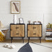 Jonah Contemporary Adjustable Legs Wood 2-Drawer Nightstand Set of 2 by HULALA HOME