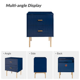 Jonah Contemporary Adjustable Legs Wood 2-Drawer Nightstand Set of 2 by HULALA HOME