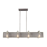 Jones By-Pass - Eight Light Chandelier Weathered Zinc/Polished Nickel