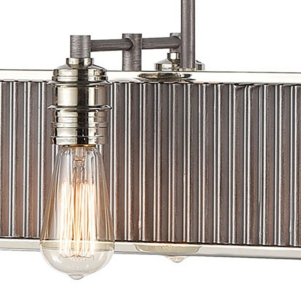 Jones By-Pass - Eight Light Chandelier Weathered Zinc/Polished Nickel