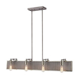Jones By-Pass - Eight Light Chandelier Weathered Zinc/Polished Nickel