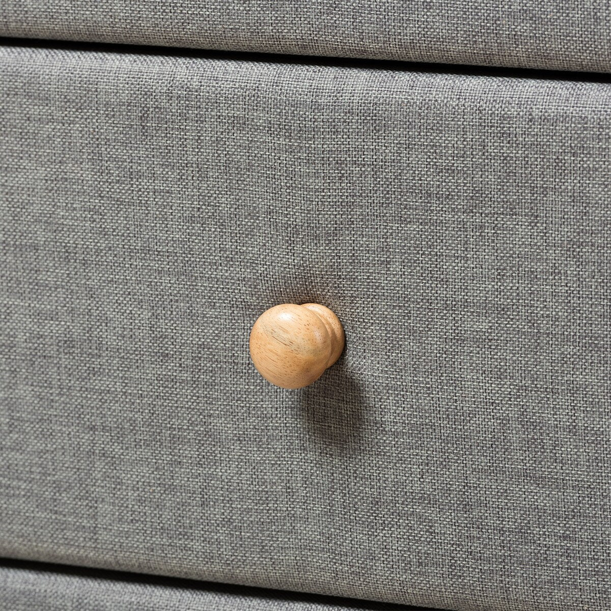 Jonesy Mid-Century Grey Fabric Upholstered 6-Drawer Dresser