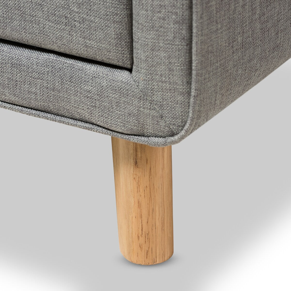 Jonesy Mid-Century Grey Fabric Upholstered 6-Drawer Dresser