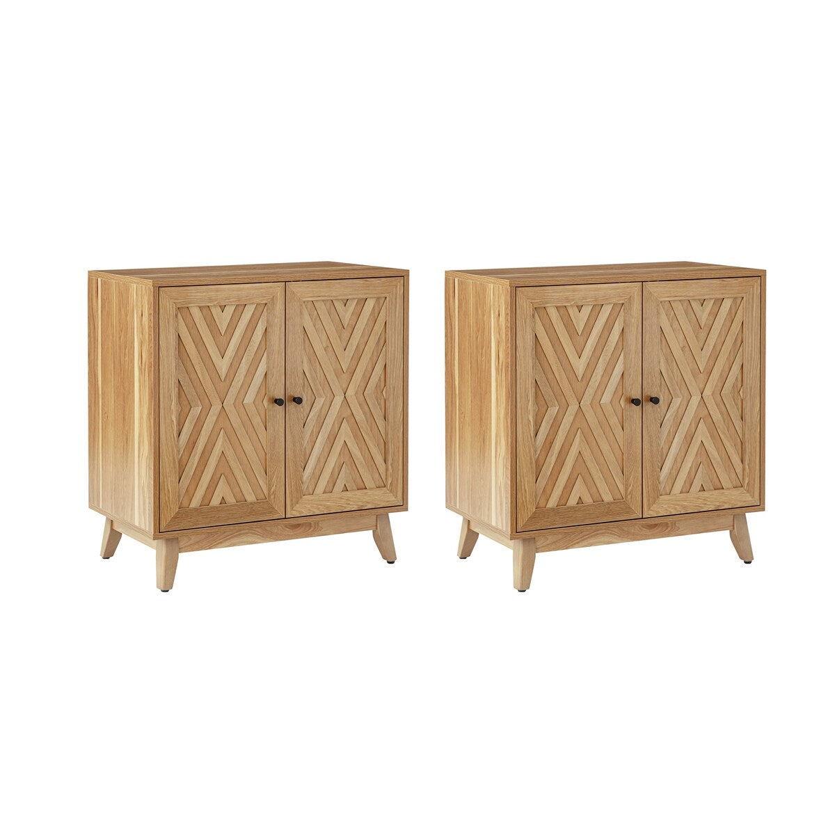 Joseph Midcentury 30"Tall 2 Door Accent Cabinet Set of 2 by HULALA HOME