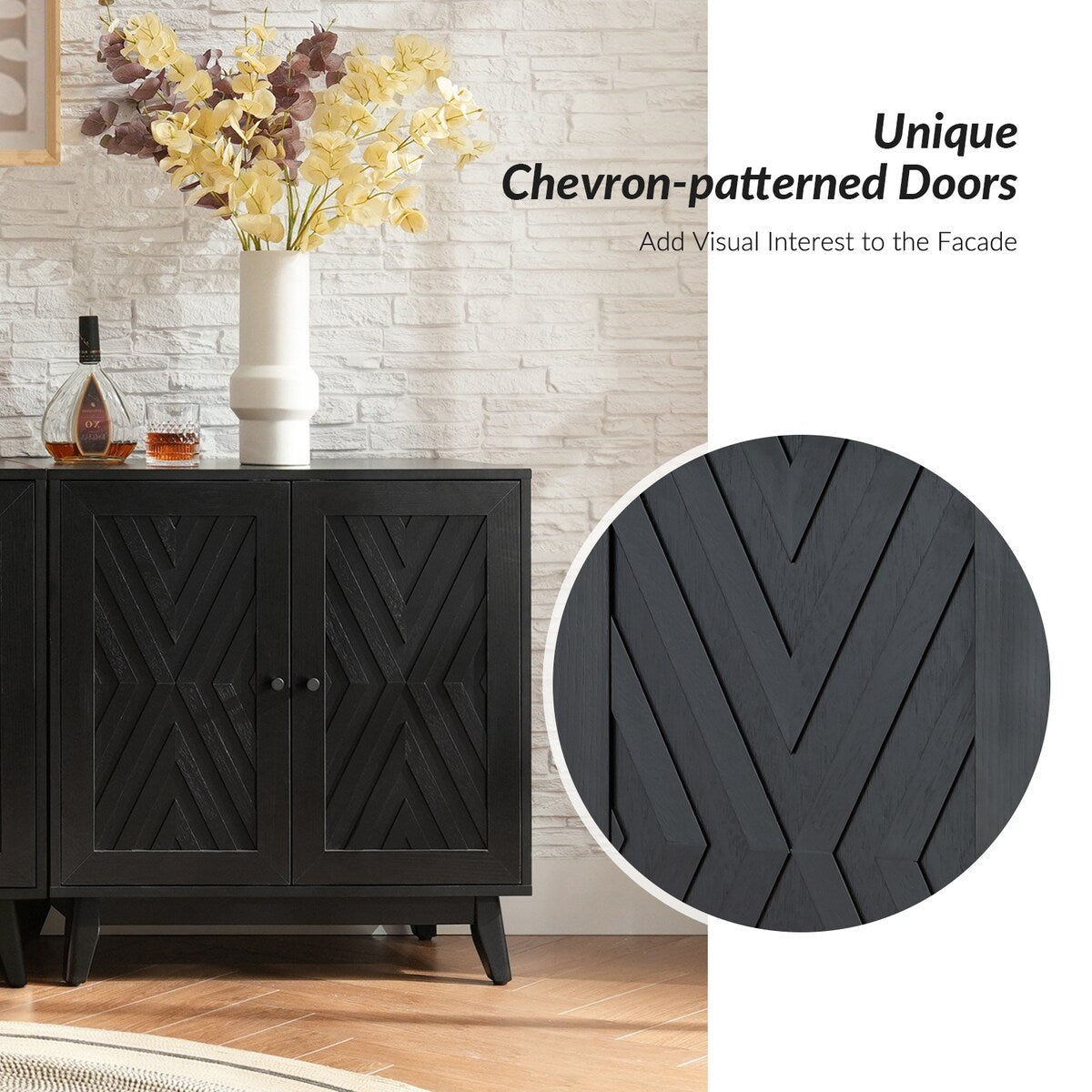 Joseph Midcentury 30"Tall 2 Door Accent Cabinet Set of 2 by HULALA HOME