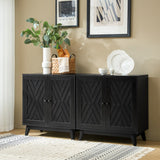 Joseph Midcentury 30"Tall 2 Door Accent Cabinet Set of 2 by HULALA HOME