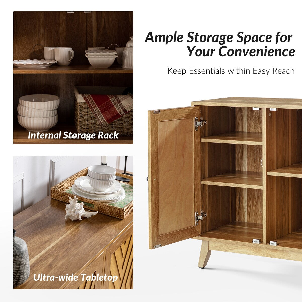 Joseph Midcentury 30"Tall 2 Door Accent Cabinet Set of 2 by HULALA HOME