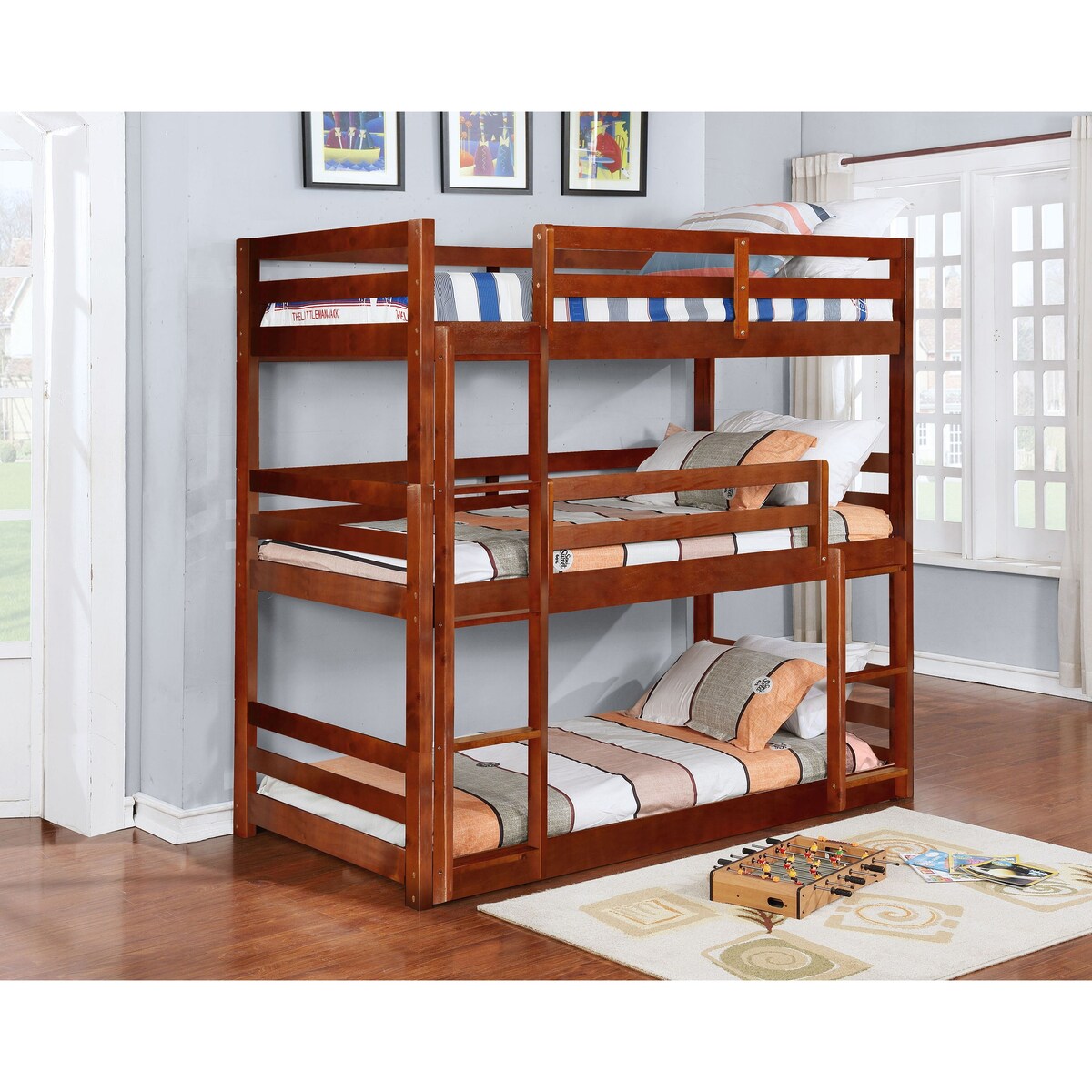 Joseph Twin Size Wooden Triple Bunk Bed