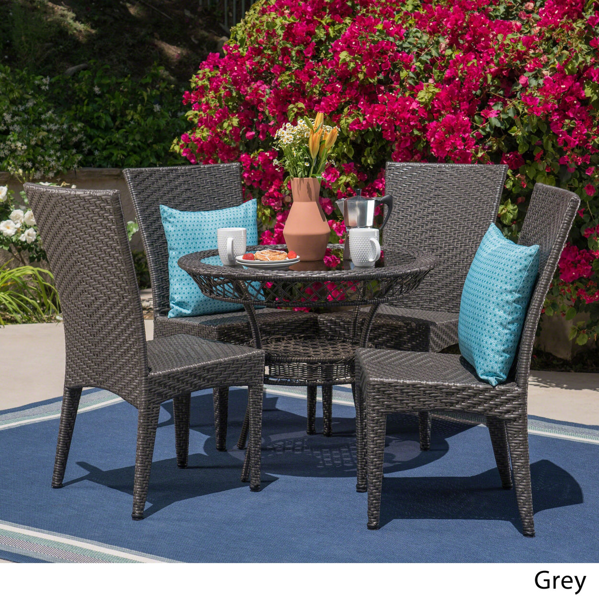 Josh Outdoor 5-piece Wicker Dining Set by Christopher Knight Home
