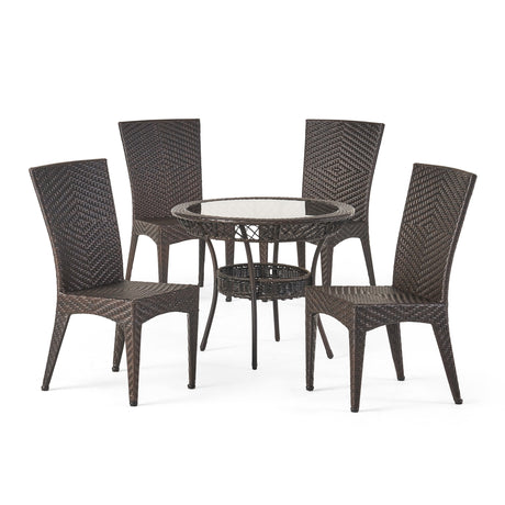 Josh Outdoor 5-piece Wicker Dining Set by Christopher Knight Home