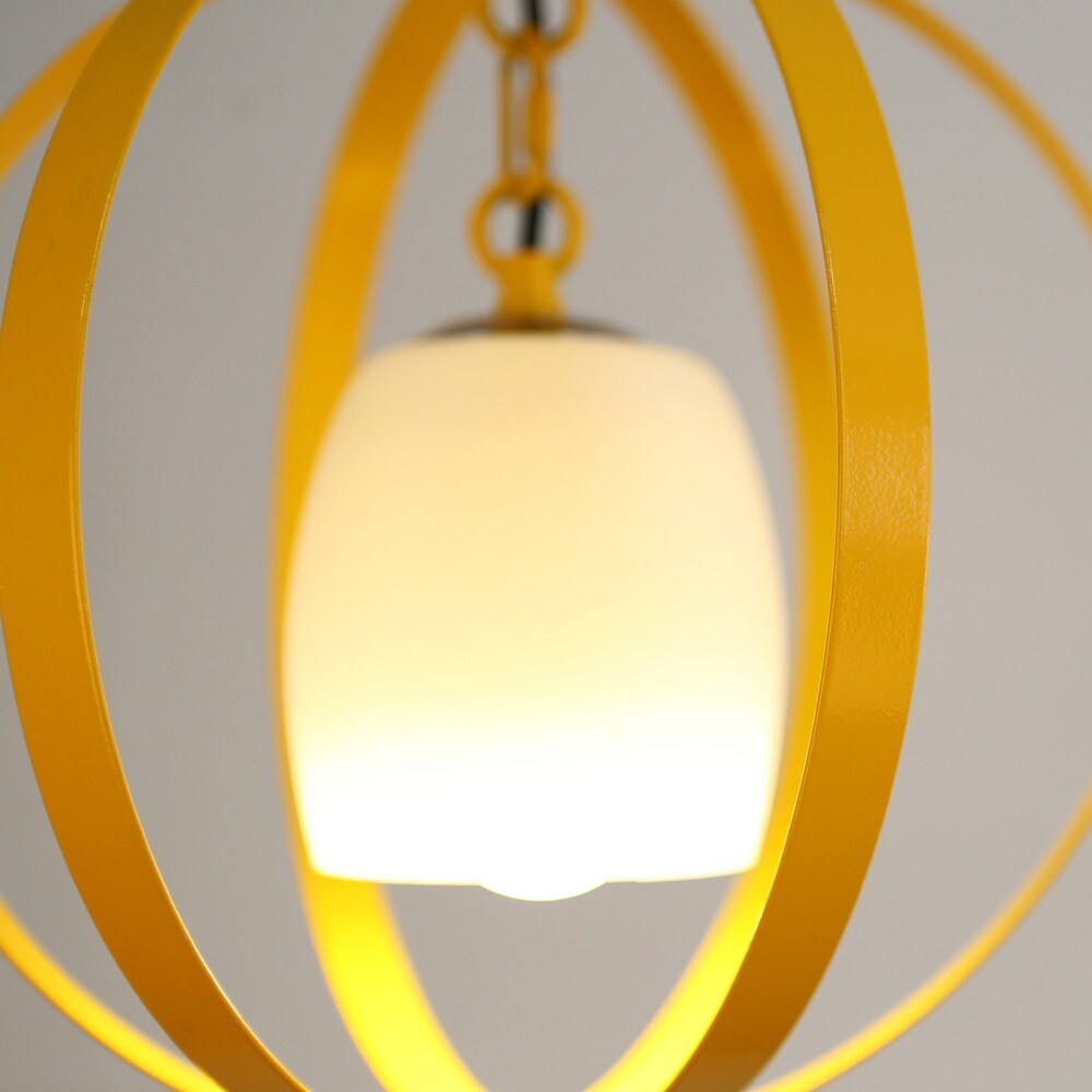 Journee Home 'Florence' Metal Glass 12-inch Hard Wired Pendant Lamp