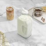 JoyJolt Reusable Glass Milk Bottle with Lid & Pourer - Set of 3