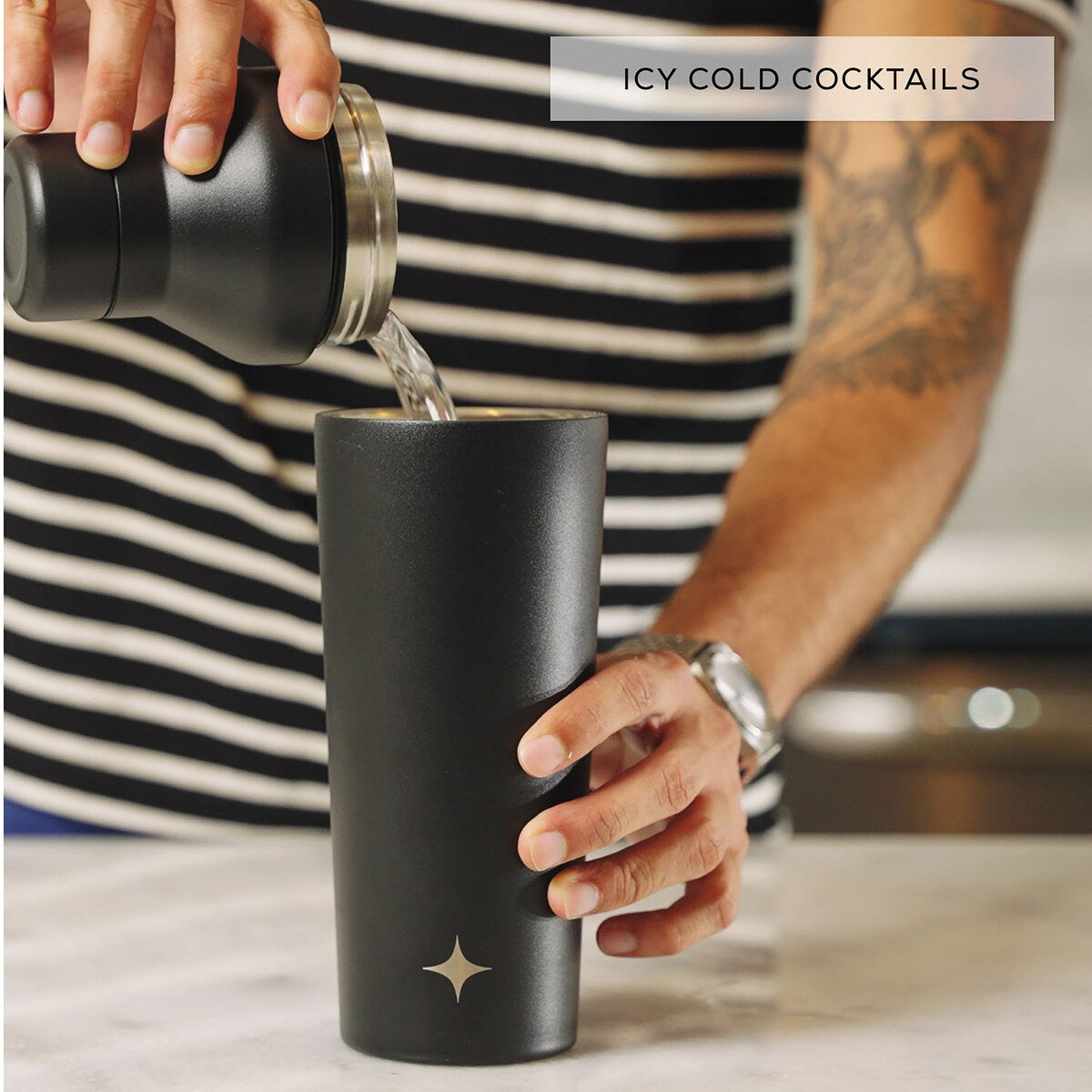 JoyJolt Vacuum Insulated Stainless Steel Cocktail Protein Shaker - 20 oz