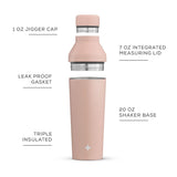 JoyJolt Vacuum Insulated Stainless Steel Cocktail Protein Shaker - 20 oz