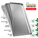JoyTable Aluminum Steel Non-stick Baking Sheet/Cookie Sheet Set