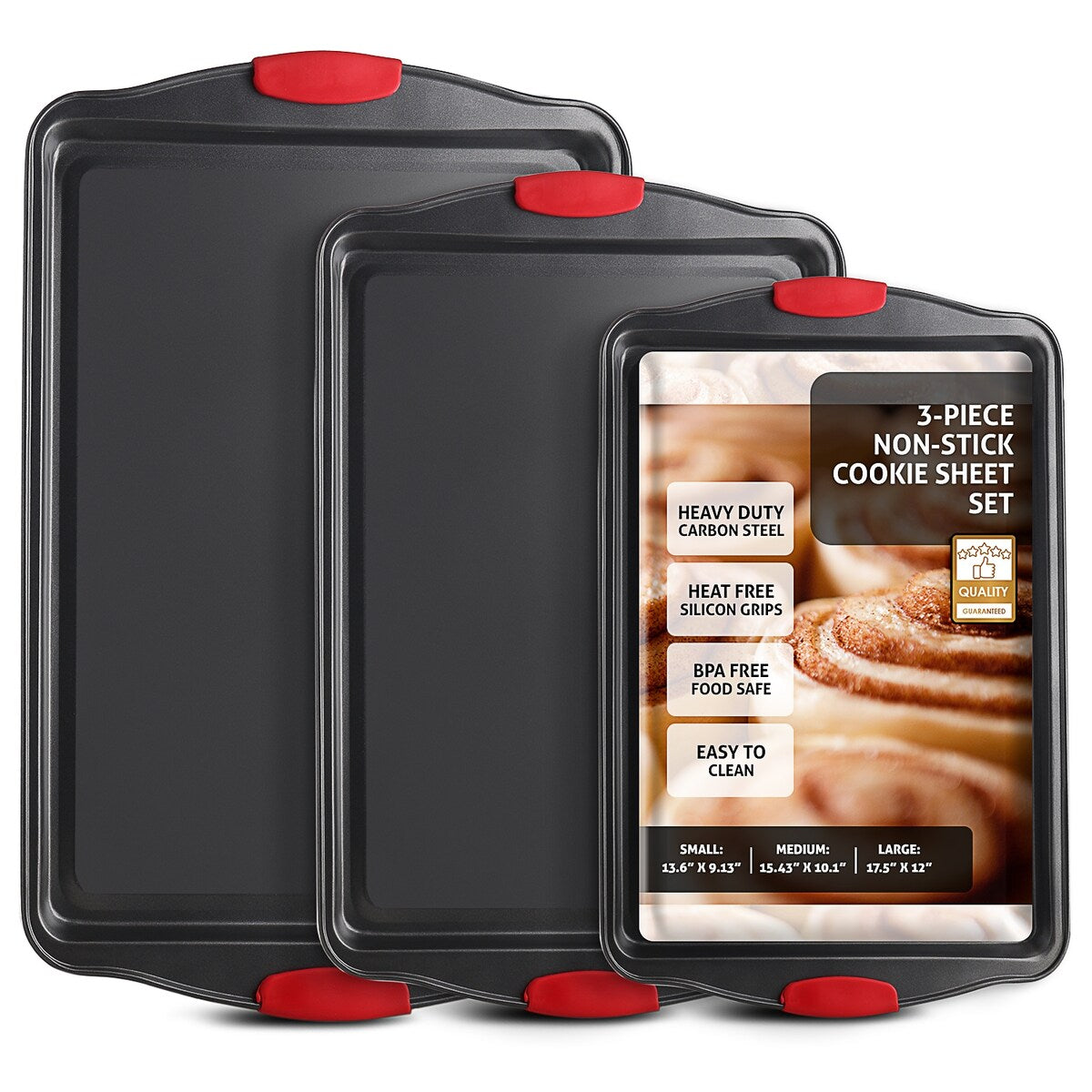 JoyTable Bakeware Set - Nonstick Bakeware Set With Silicone Handles & Utensils