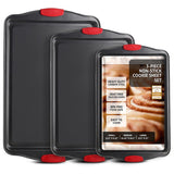 JoyTable Bakeware Set - Nonstick Bakeware Set With Silicone Handles & Utensils