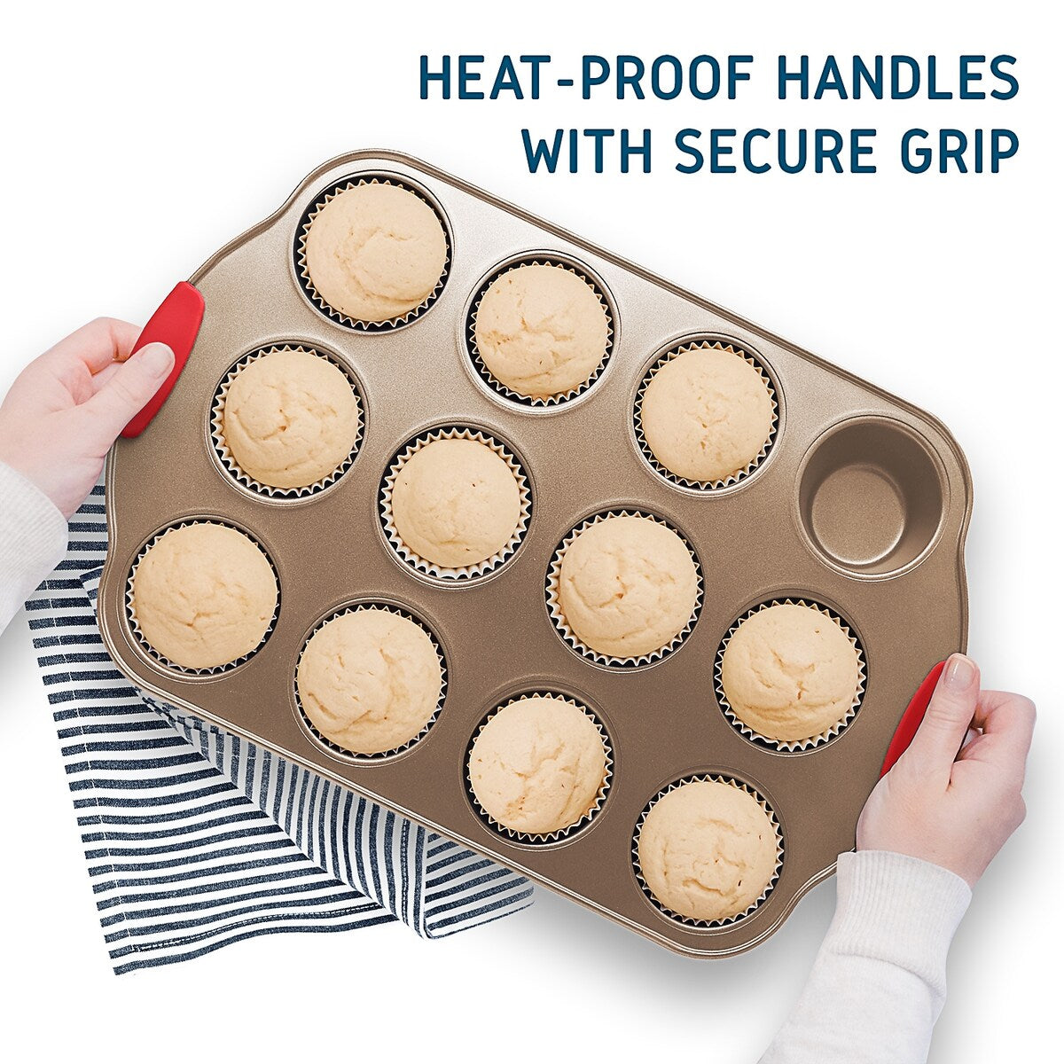 JoyTable Bakeware Set - Nonstick Bakeware Set With Silicone Handles & Utensils